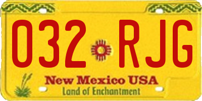 NM license plate 032RJG