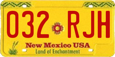 NM license plate 032RJH