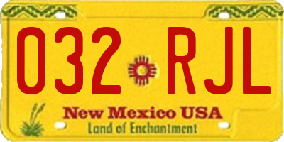 NM license plate 032RJL