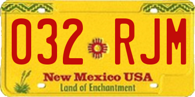 NM license plate 032RJM
