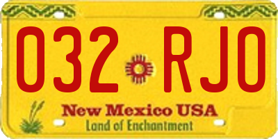 NM license plate 032RJO