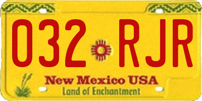 NM license plate 032RJR
