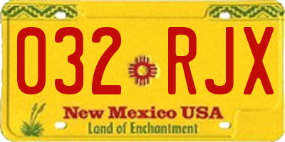 NM license plate 032RJX