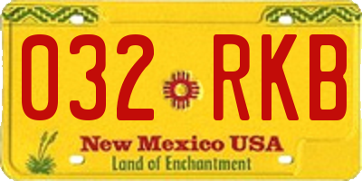 NM license plate 032RKB