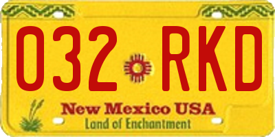 NM license plate 032RKD