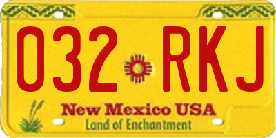 NM license plate 032RKJ