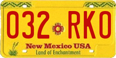 NM license plate 032RKO