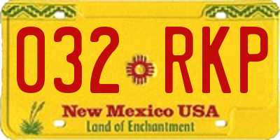 NM license plate 032RKP