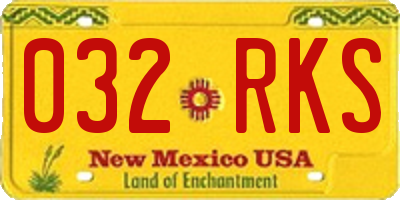 NM license plate 032RKS