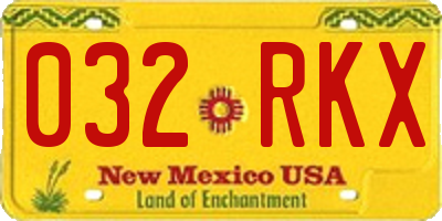 NM license plate 032RKX