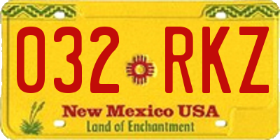 NM license plate 032RKZ