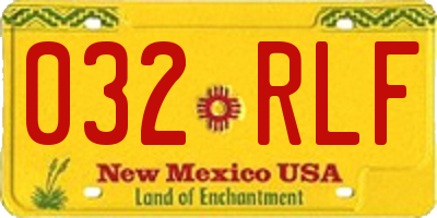 NM license plate 032RLF