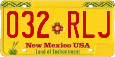 NM license plate 032RLJ