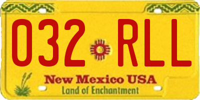 NM license plate 032RLL