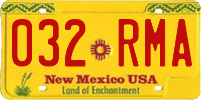 NM license plate 032RMA