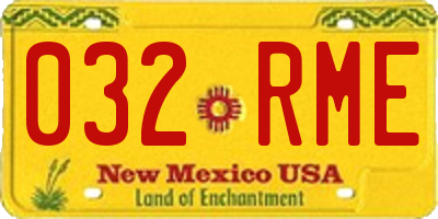 NM license plate 032RME