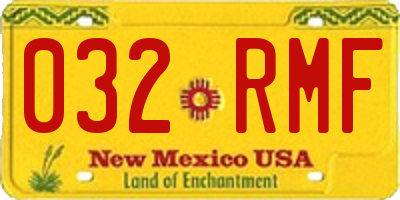 NM license plate 032RMF