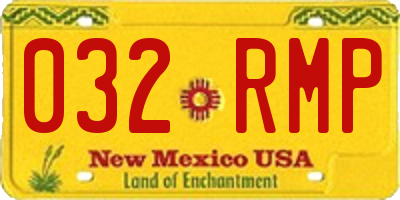 NM license plate 032RMP