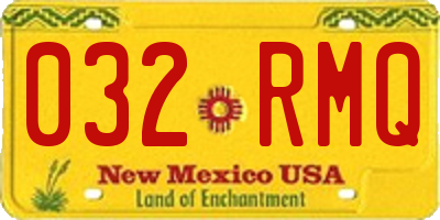 NM license plate 032RMQ