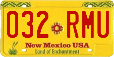 NM license plate 032RMU