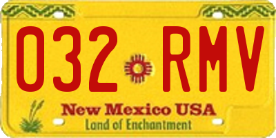 NM license plate 032RMV