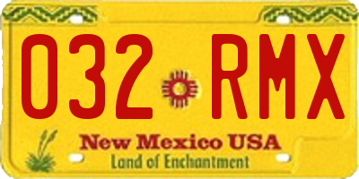 NM license plate 032RMX
