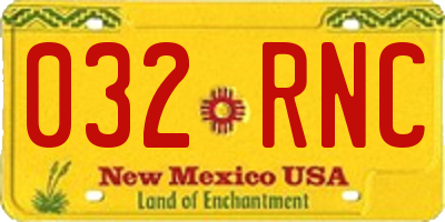NM license plate 032RNC