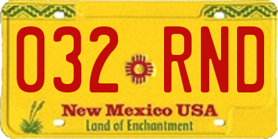 NM license plate 032RND