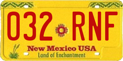 NM license plate 032RNF