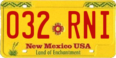 NM license plate 032RNI