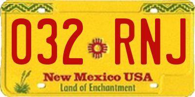 NM license plate 032RNJ