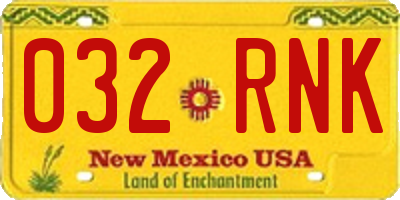 NM license plate 032RNK