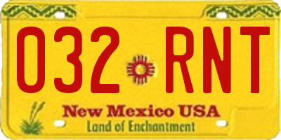 NM license plate 032RNT