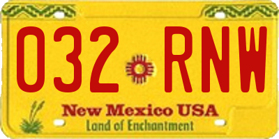 NM license plate 032RNW