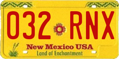 NM license plate 032RNX