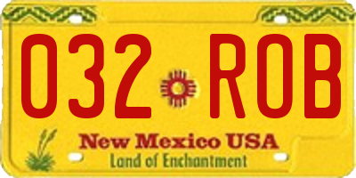 NM license plate 032ROB