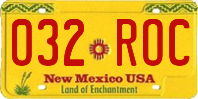 NM license plate 032ROC