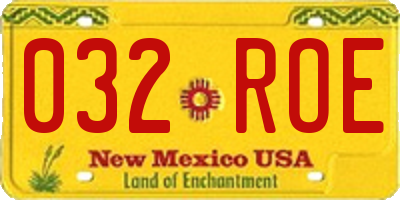 NM license plate 032ROE