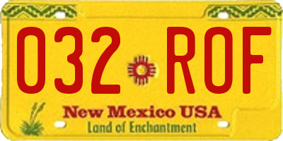 NM license plate 032ROF
