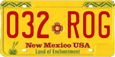 NM license plate 032ROG