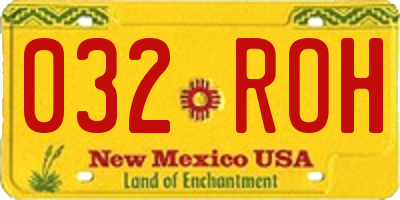 NM license plate 032ROH