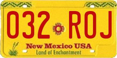 NM license plate 032ROJ
