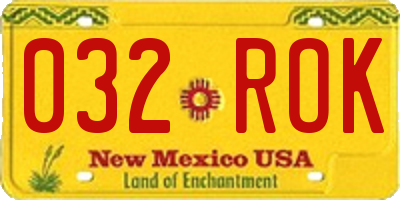 NM license plate 032ROK