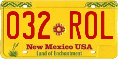 NM license plate 032ROL