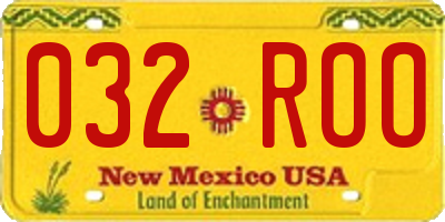 NM license plate 032ROO
