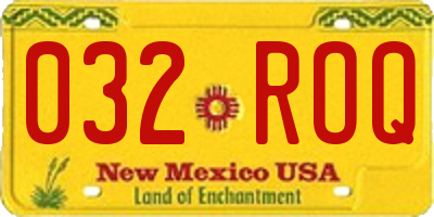 NM license plate 032ROQ