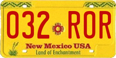 NM license plate 032ROR