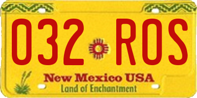 NM license plate 032ROS
