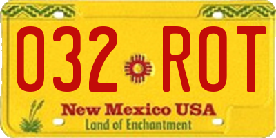 NM license plate 032ROT