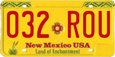 NM license plate 032ROU